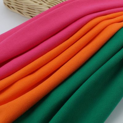 210gsm cotton spandex pique knit fabric 95%Cotton 5%Spandex T-shirts 36 colors in stock