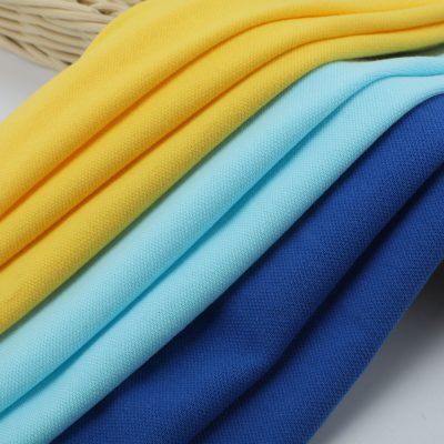 180gsm cotton spandex pique knit fabric 95% Cotton 5% Spandex T-shirts 39 color in stock