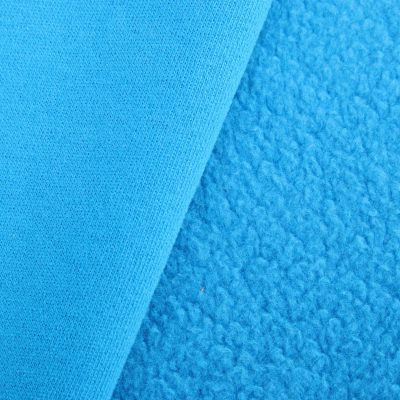 very heavyweight 340gsm cotton polyester fleece knit fabric 50%cotton 50%polyester cloth