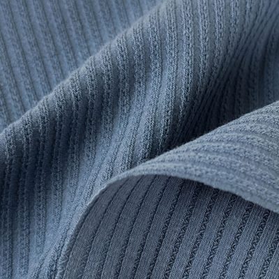 230gsm 33%Cotton 60%Polyester 7%Spandex Elastane Rib Knit Fabric 155cm LW26032