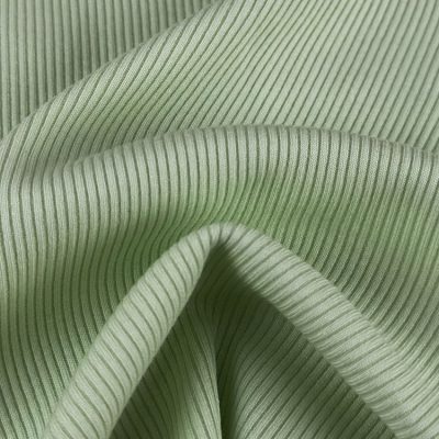250gsm 46% Cotton 46% Viscose 8% Spandex Elastane Rib Knit Fabric 145cm LW26015
