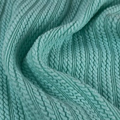 300gsm 62%පොලියෙස්ටර් 33%කපු 5%Spandex Elastane Cable Knit Fabric 115cm MH2161