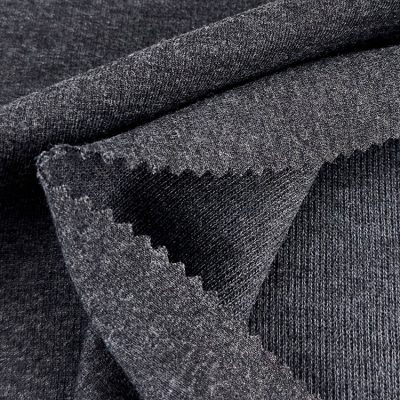 310gsm 75% Katun 25% Poliéster Rib Brushed Knit Fabric 165cm KF967