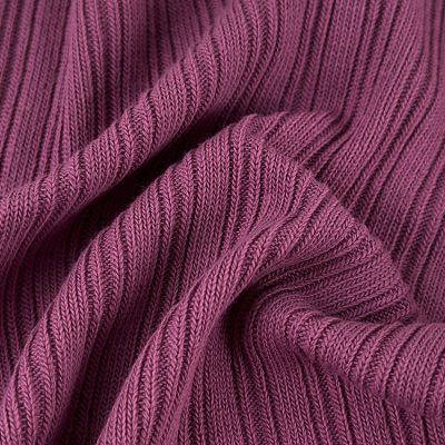 310gsm 95%කපු 5%Spandex Elastane Rib Knit Fabric 135cm LW26020