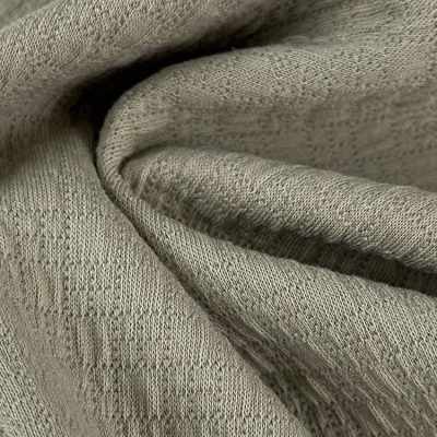 350gsm 49%කපු 3%Spandex Elastane 48%Polyester Jacquard Knit Fabric 155cm TH38004